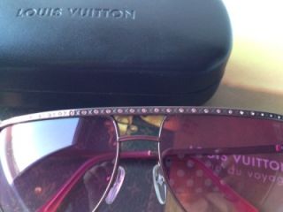 Auth Louis Vuitton Z0230U Alias Rose Pink Rhinestone Sunglasses