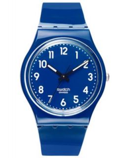 Swatch Watch, Unisex Swiss Up Wind Dark Blue Polyurethane Strap 34mm