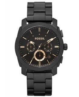 Fossil Watch, Mens Chronograph Machine Matte Black Stainless Steel