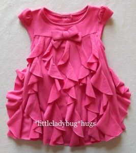 NWT Gymboree FAIRY GARDEN Bright Pink Ruffle Bow Dress 3 6 6 12 3T 5T