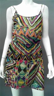Love Sam Ladies Womens s Sheer A Line Wrap Dress Multi Color Mini