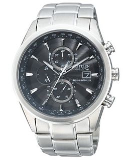 Citizen Watch, Mens Eco Drive World Chronograph A T Stainless Steel