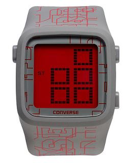 Converse Watch, Unisex Digital Scoreboard Printed Logo Gray Silicone
