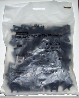 100pk bag of Bar Lok Black Cable Tie Screw Cradle Mounts   Avery