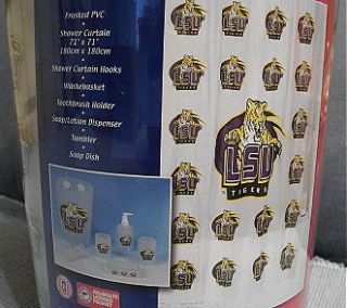 LSU Tigers 7 PC Bath Set Shower Curtain WB