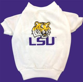 New LSU Tigers Dog Shirt NCAA Pet Sports Apparel Football Team Tee All