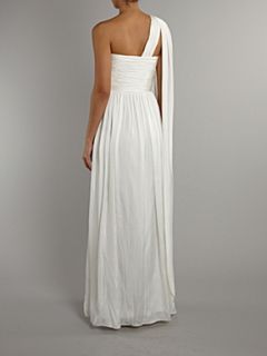 JS Collections Bridal one shoulder drape dress Ivory   