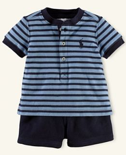 Ralph Lauren Baby Set, Baby Boys striped Shirt and Shorts