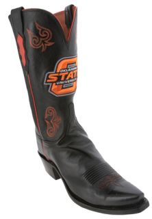 Lucchese Black Oklahoma State University Womens Cowboy Boots