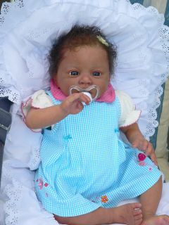 Nursery Reborn Baby Girl Doll Lulu Jen Printy Glass Eyes
