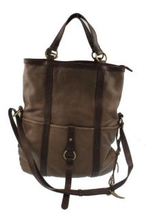 Lucky Brand Brown Leather Lined Messenger Handbag BHFO