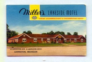 Lakeside Motel Ludington Ave & Lakeshore Dr. Ludington MICHIGAN *OLD