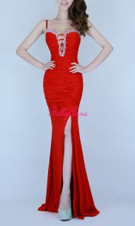 Low Cut Ruched Fitted Mermaid Prom Evening Ballgown Long Dress