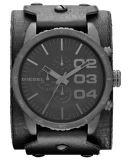 Diesel Watch, Mens Chronograph Brown Leather Cuff Strap 51mm DZ4273