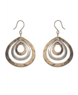 Kenneth Cole New York Earrings, Gold tone Textured Circle and Crystal