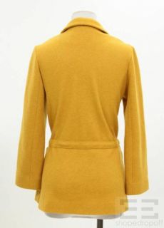Lyn Devon Golden Yellow Cashmere Drawstring Waist Tie Jacket Size 4
