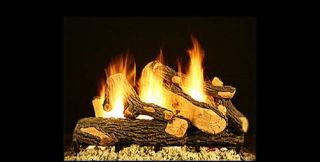 Fireplace Gas Logs Complete Set with Remote Control NG LP