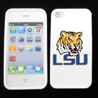 LSU Tigers Silicone Rubber Skin Case Phone Cover for Apple iPhone 4 4S