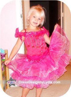 135s Pink Glitz Toddlers Tiaras Pageant Theme Party Baby Outfit Dress
