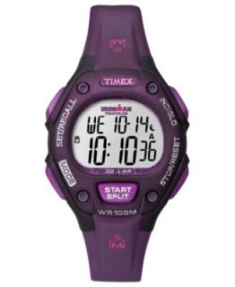 Timex Watch, Womens Digital Ironman 30 Lap Purple Resin Strap 34mm