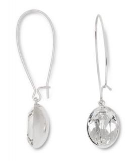 Swarovski Earrings, Ruthenium Plated Jet Hematite Crystal Drop