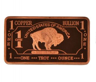 Troy oz Copper Bullion Buffalo Bar 999 Fine Amagi Metals Pure Copper