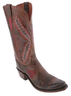 Lucchese Tan SMU NCAA Womens Cowboy Boots Made in USA