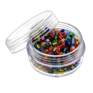 6pc Screw Top Clear Acrylic Bead Jars Containers 20ml   1 3/4 x 1