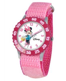 Disney Watch, Kids Minnie Mouse Time Teacher Pink Velcro Strap 31mm