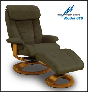 Macmotion Swivel Microfiber Recliners Chair Ottoman