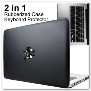 13 inch MacBook Pro Rubberized Hard Case 2in1 Keyboard Protector Black