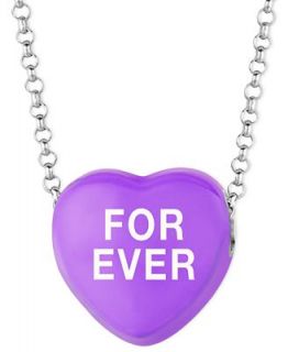 Sweethearts Sterling Silver Necklace, Purple For Ever Heart Pendant