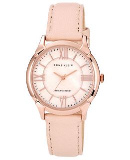 Anne Klein Watch, Womens Light Pink Genuine Lamb Leather Strap 36mm