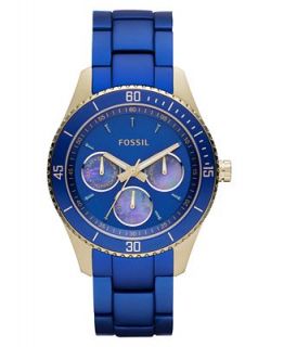 Fossil Watch, Womens Stella Blue Aluminum Bracelet 37mm ES3079