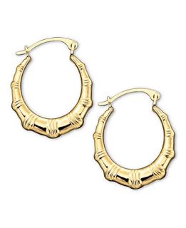 10k Gold Hoop Earrings, Small Bamboo   Earrings   Jewelry & Watches