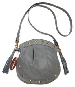 Andonia Long Beach Leather Crossbody Handbag Grey
