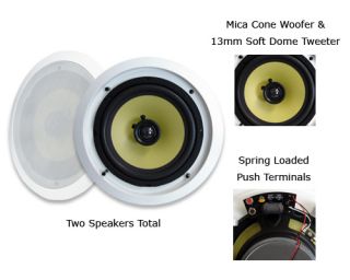 New Pair 170 Watt 8in Wall Ceiling Home Audio Speakers