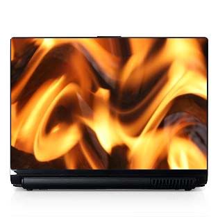 Laptop Computer Skin Fits PC or Mac Flames Fire 064