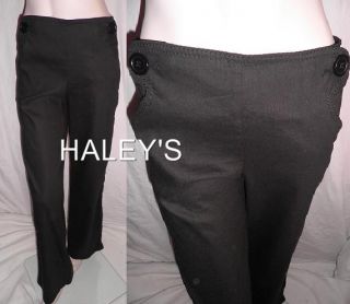 New Max Studio MSSP Black Linen Pants Misses Size 4
