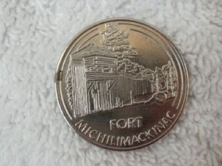 Michigan Mackinaw City Bridge Fort Michilimackinac Souvenir Token Coin