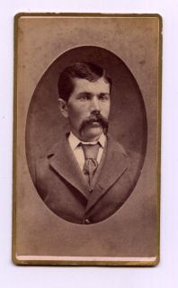 Victorian CDV Photo Handsome Mustache Man Great Eyes