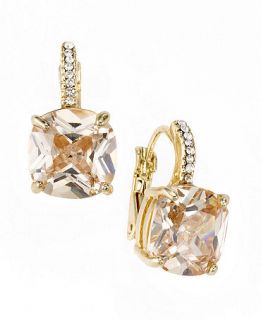 City by City Earrings, Champagne Cubic Zirconia Square Drop (13 3/4 ct