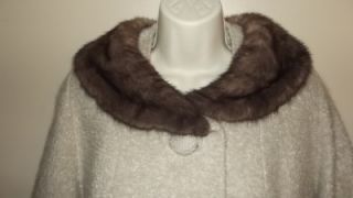 Beautiful Vintage 60s L.C. Mae Tan Wool Coat w/mink collar Jackie O