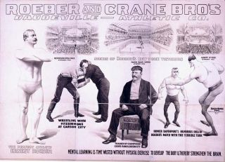 Roeber Crane Old Wrestling Art Sports Vintage Posters