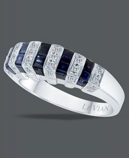 Le Vian 14k White Gold Ring, Sapphire (1 ct. t.w.) and Diamond (1/6 ct
