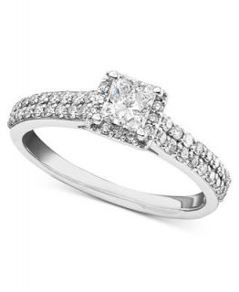 Engagement Ring, Princess Cut Diamond (3/4 ct. t.w.) and 14k White