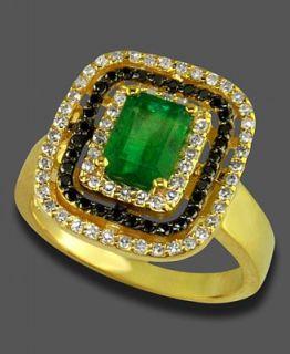 Effy Collection 14k Gold Ring, Emerald (9/10 ct. t.w.) and Diamond (3