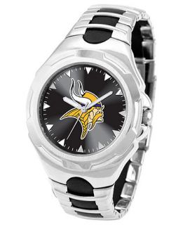 Game Time Watch, Mens Minnesota Vikings Black Rubber and Stainless