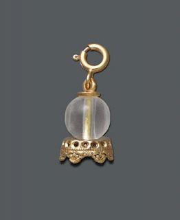 14k Gold over Sterling Silver Charm, Crystal Ball Charm