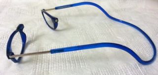 Clic King Magnetic Front Closure Reading Glasses New Blue Frame 2 00
